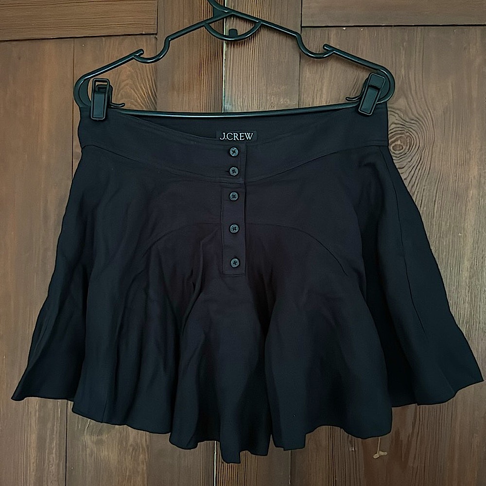J.Crew Linen Black Mini Skirt Size 8